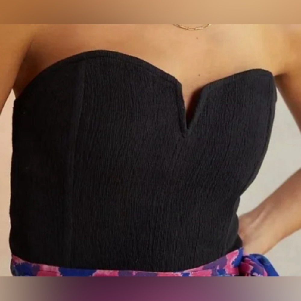 Anthropologie Porridge Black Bustier Corset Size M